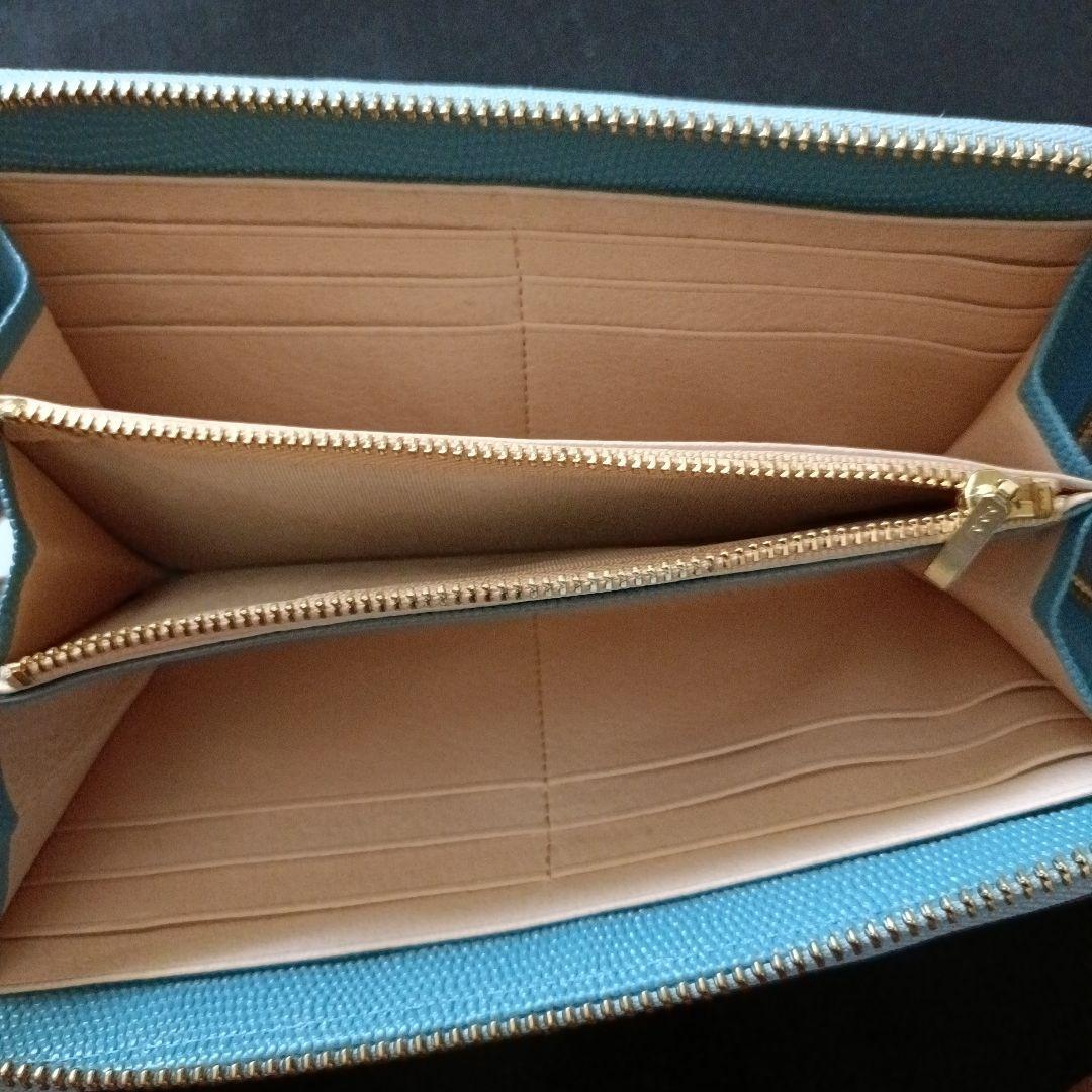 エポイ　epoi-ganzoファスナー長財布 ターコイズブルー 牛革