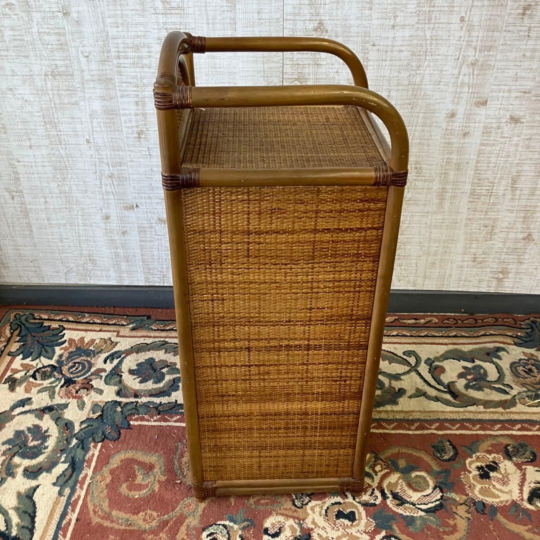 昭和レトロ ラタンチェスト 5段収納サニタリーラック 引き出しタンス 箪笥