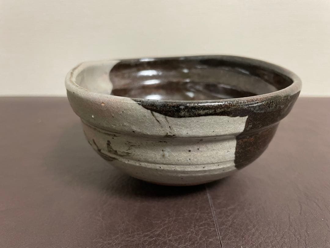 西岡小十　絵唐津沓鉢　共箱　茶碗　唐津焼　茶道具