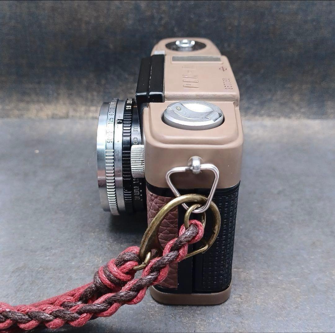 ⁂【美品】オリンパスペンD本革リメイクー点物 レトロフィルムカメラ