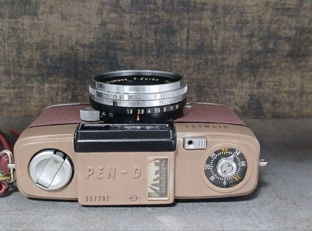 ⁂【美品】オリンパスペンD本革リメイクー点物 レトロフィルムカメラ