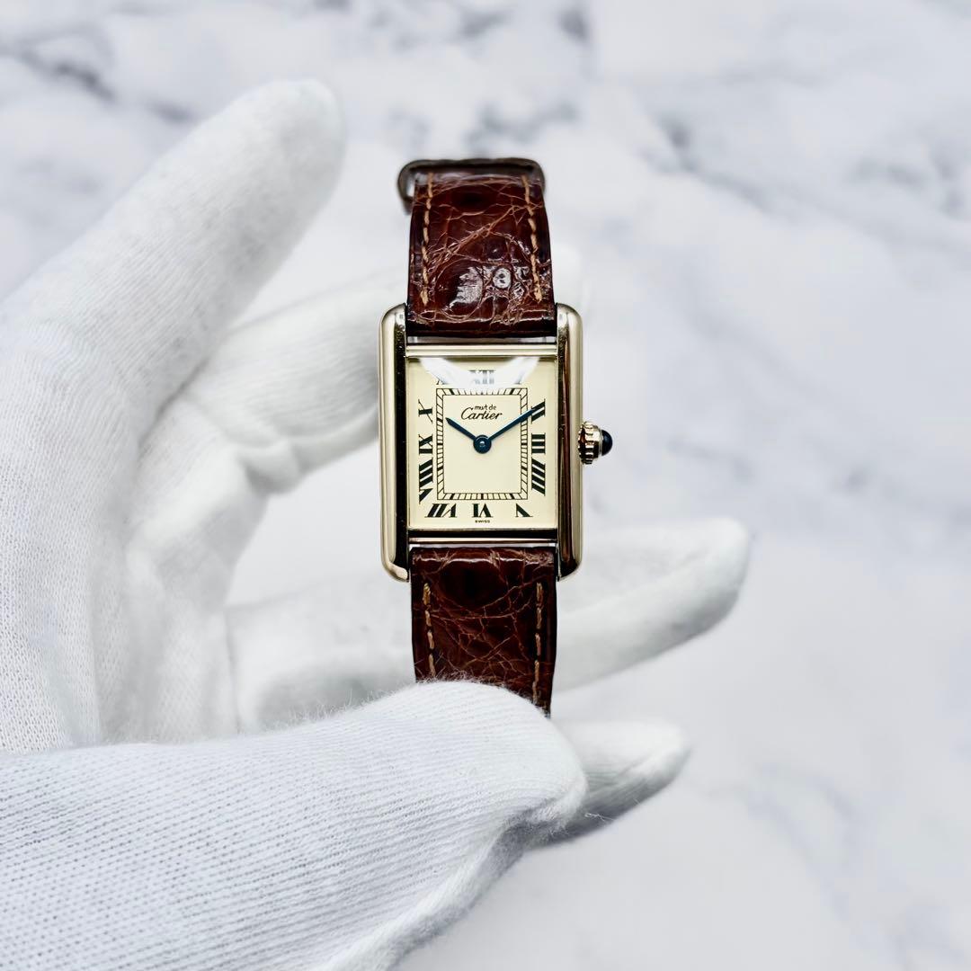 【OH／極美】カルティエ マストタンク SM ヴェルメイユ ローマン 純正尾錠