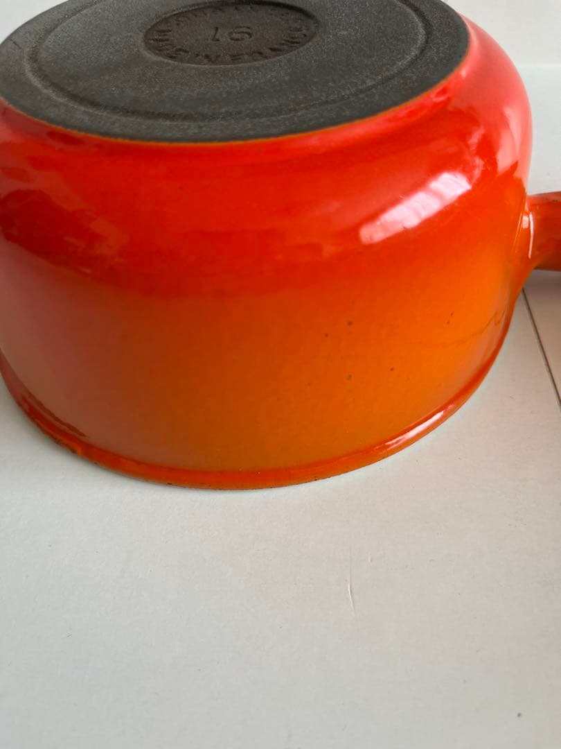 廃盤　希少　クーザンス ソースパン　ミルクパン　16cm オレンジ