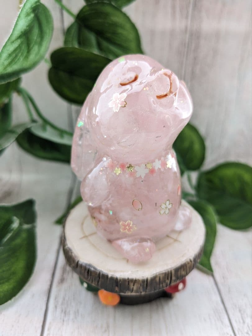 【やま】ローズクォーツの天使ちゃん形オルゴナイト☆他９点