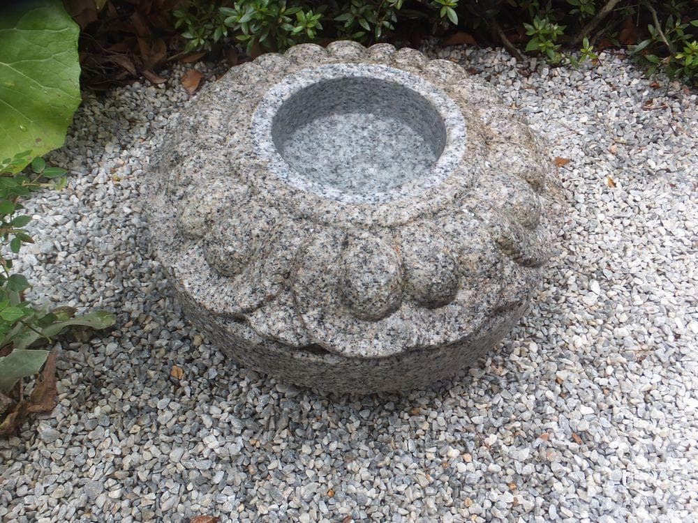 【見立て御影石水鉢・向鉢】庭石オブジェ箱庭造園ガーデニングオーナメント飾り石茶庭