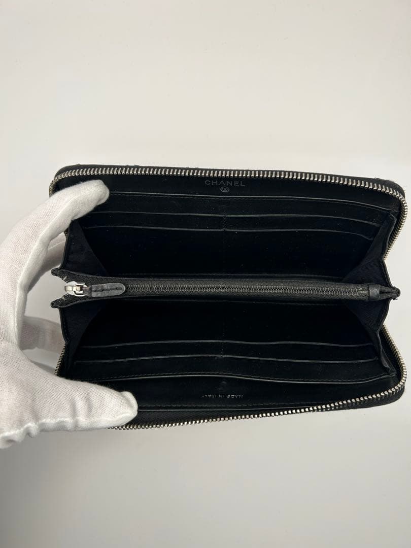 [美品]CHANEL ブラック マトラッセ 長財布　ギャラ有　正規品