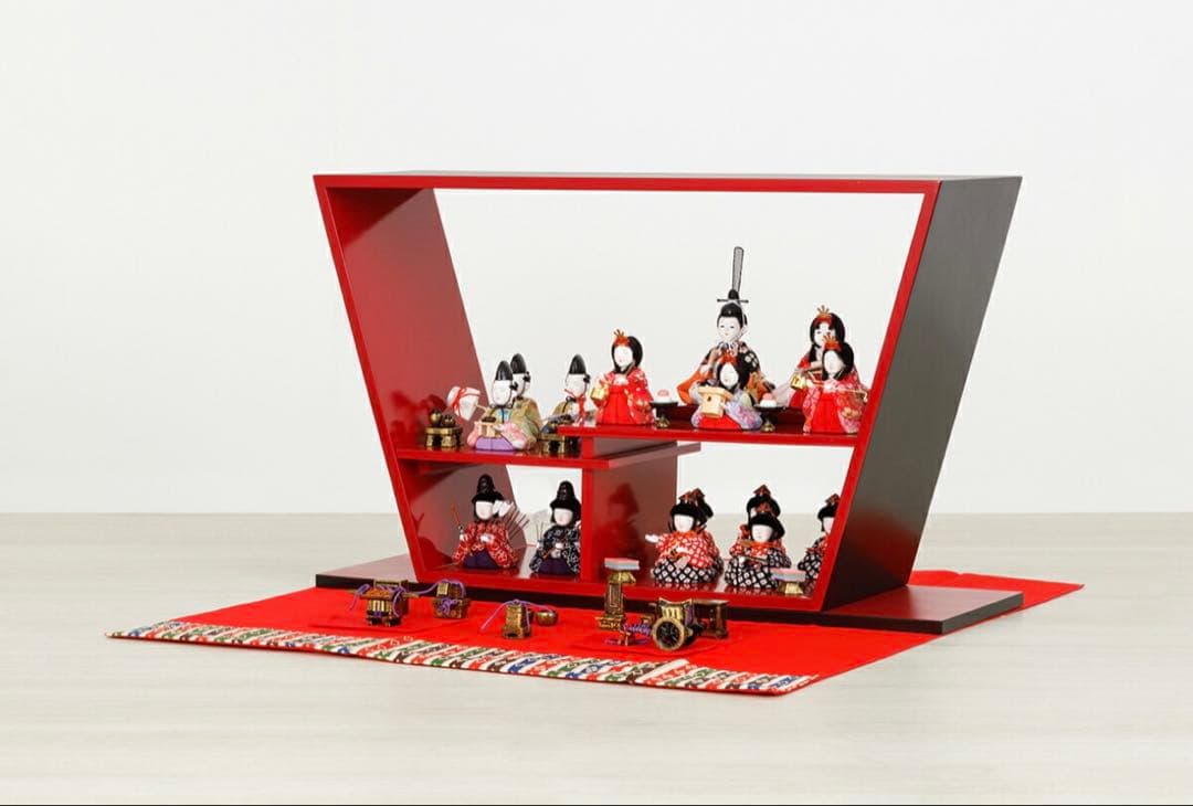 新品未使用　木目込み　雛人形　15人飾り　①