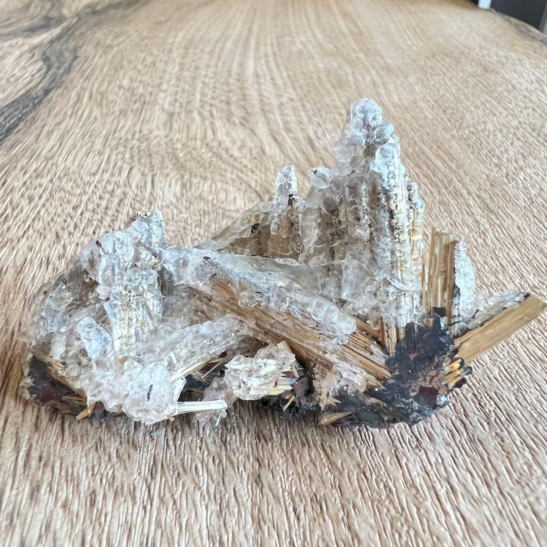 ルチル ハイアライトオパール 共生 鉱物 標本 原石