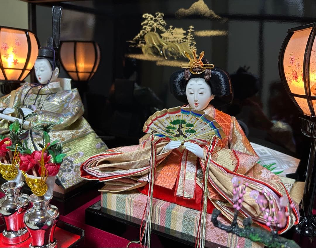 【美品】極上特選三月雛人形　親王飾り　壽誠作　『丹秀雛』　ガラスケース入り