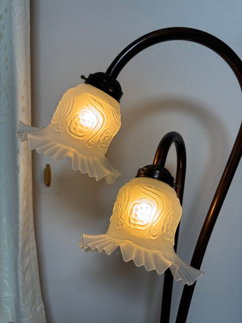 ROSY 鍛冶屋の店VAN フロアスタンド 2灯 ガラスシェード