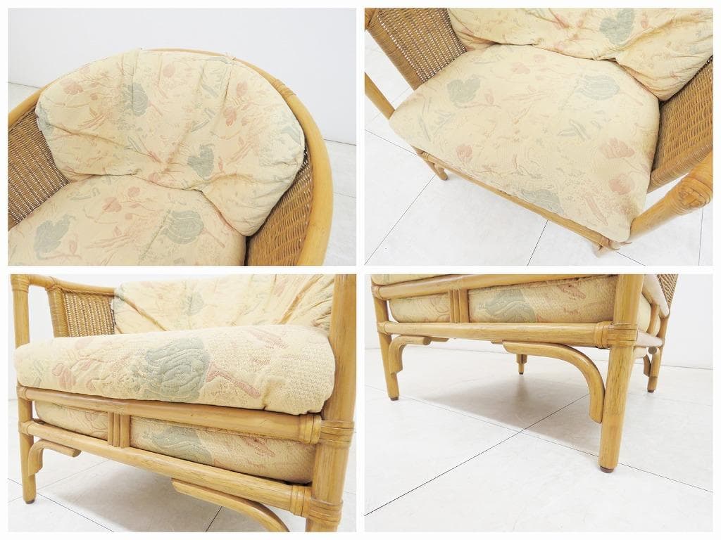 カサブランカ リトモ シングルソファ 11万 ラタン ファブリック 1人掛け