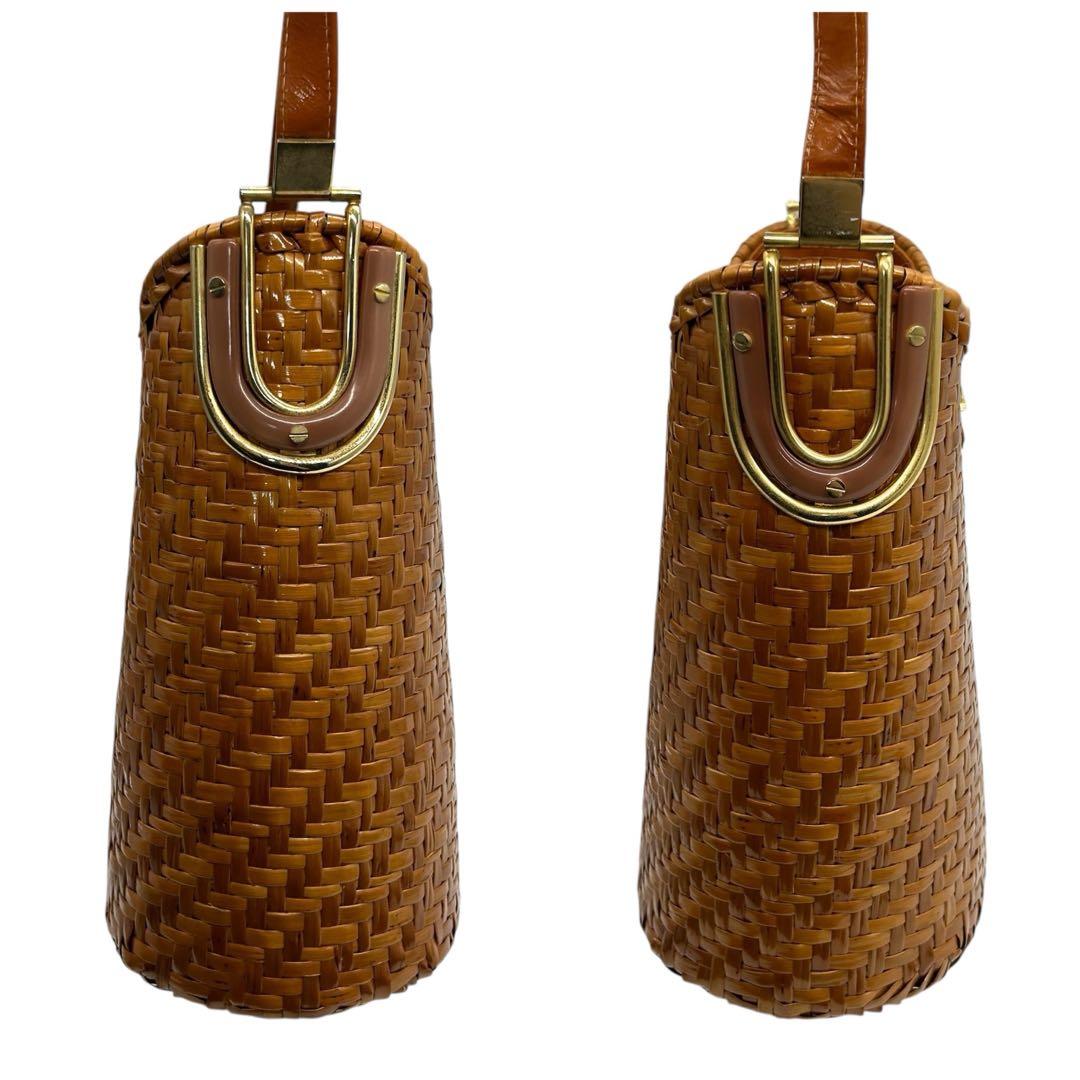 良品 1091 クレージュ カゴバッグ ワンショルダーバッグ ブラウン