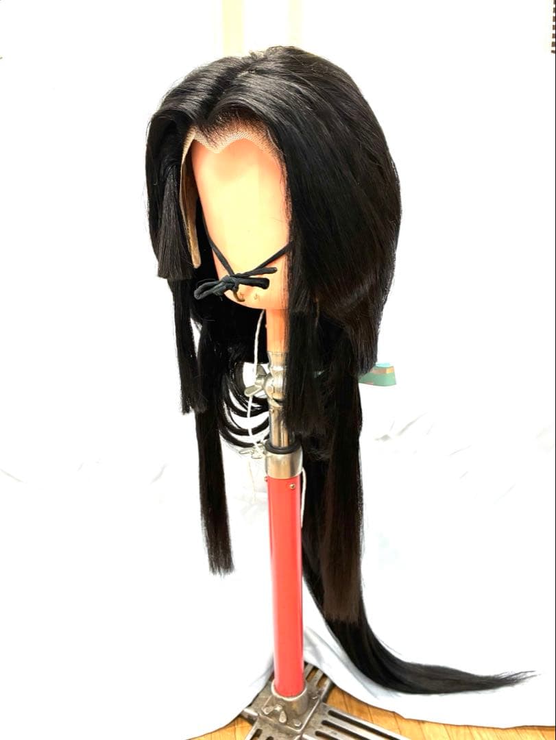 垂髪、黒髪、大サイズ、中古舞踊かつら、日本髪かつら、大衆演劇かつら、ケース付き