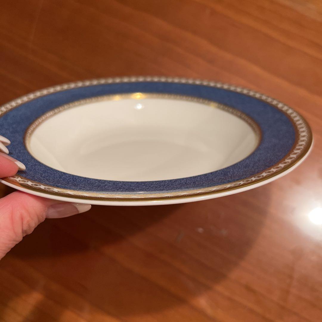 374 ウエッジウッド未使用ユーランダーパウダーブルースーププレート20CM