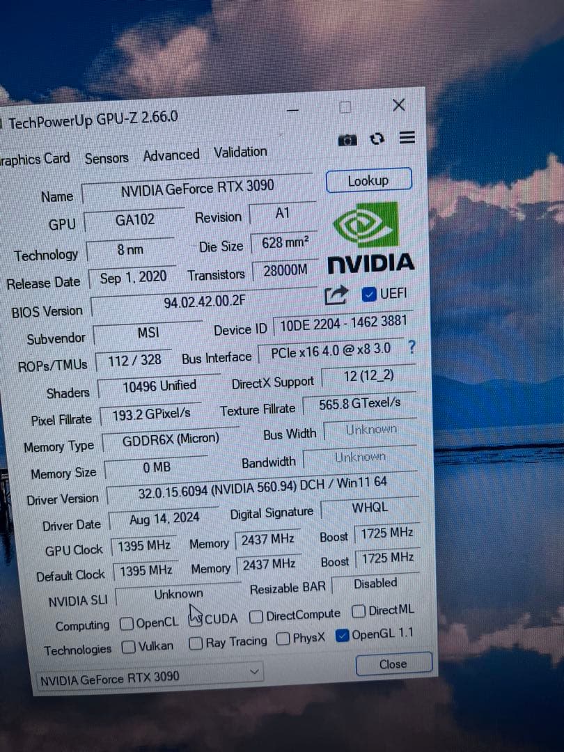 グラフィックボード・グラボ・ビデオカード MSI GEFORCE RTX 3090 VENTUS 3X