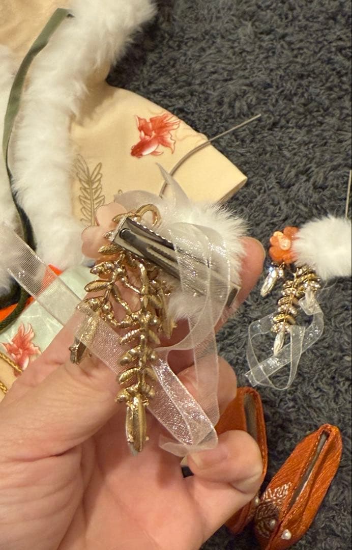 20cm限定着せ替えぬいぐるみ服漢服金魚柄