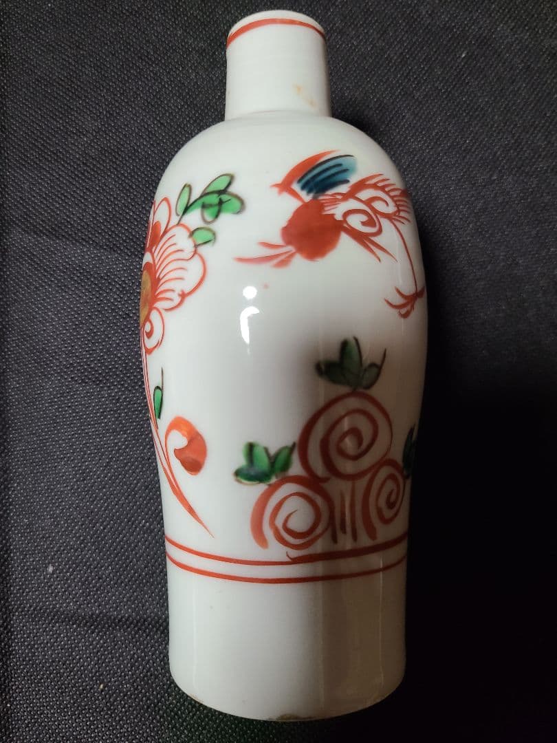 九谷焼須田菁華造呉須赤絵 花鳥文徳利1点