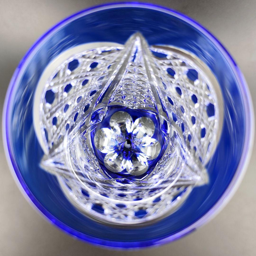希少品☆江戸切子☆木村泰典 ワイングラス 脚付杯（切子 江戸切子 薩摩切子）