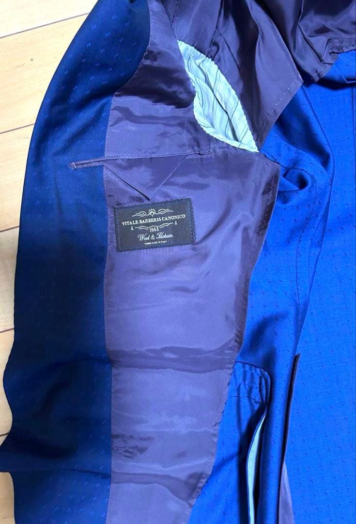トゥモローランド・イタリア・カノニコ製オーダースーツ・ドビー柄 ネイビー