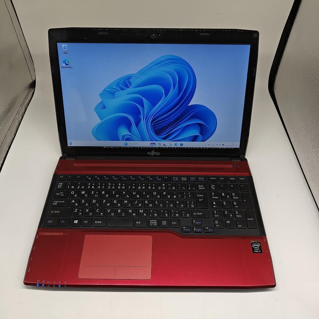 【富士通】AH53 爆速i7 SSD256GB 16GB レッド ノートPC