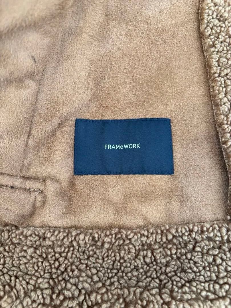 ボアポンチョコート　ブラウン