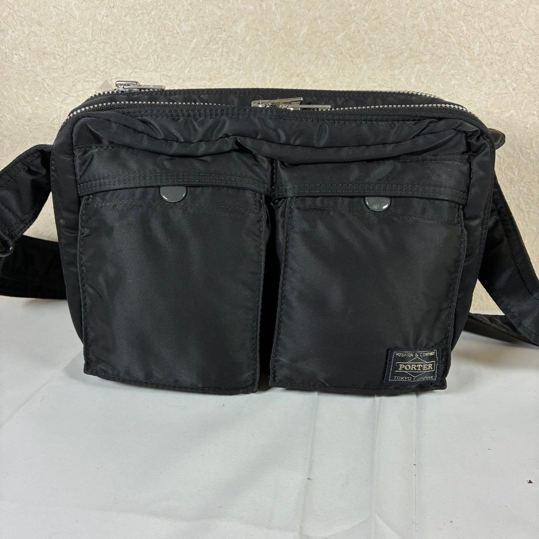 [未使用級] PORTER タンカー ショルダーバッグ 2層 ブラック S