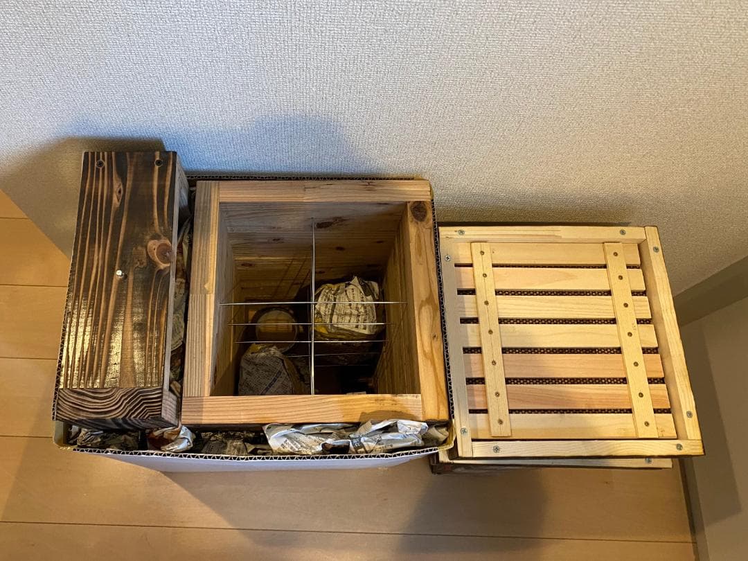 nacura 日本蜜蜂重箱式巣箱３段【ワイヤー着脱式】完成品×２基 送料込