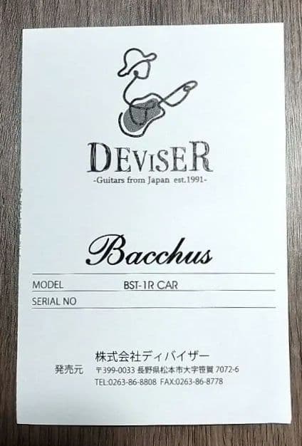 BACCHUS Universe series BST-1R CAR 軽量3kg