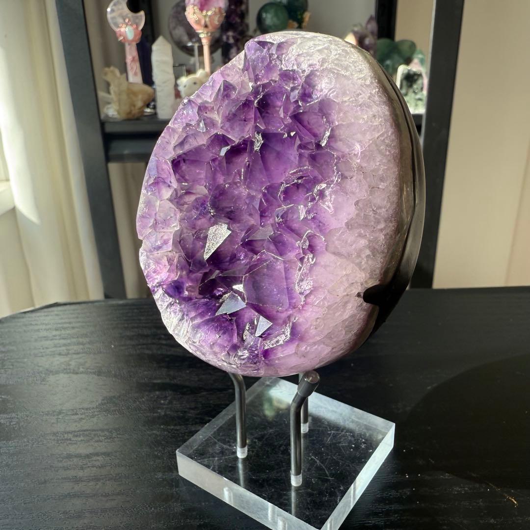 天然石アメジストのドーム　置物　NO.020213