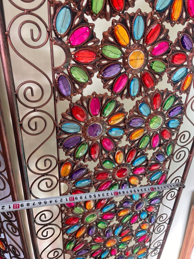 送料込み！3連　フラワーパーテーション　アクリル　ビーズ　カラフル　仕切り