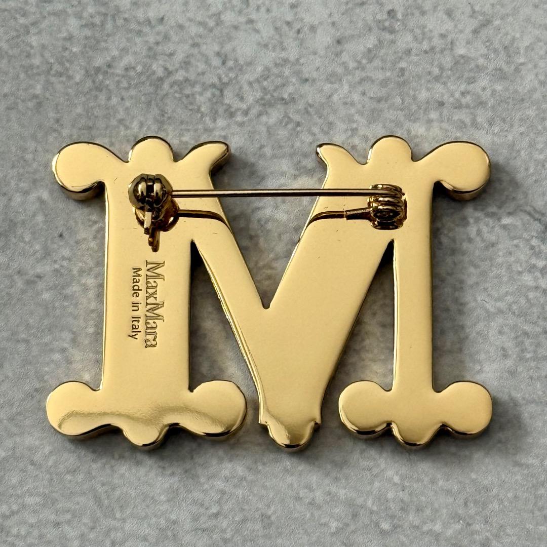 MAX MARA マックスマーラ Mロゴ クリスタル ブローチ
