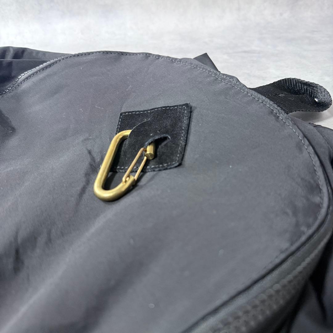 MASTER&Co. カラビナ付きデイパック リュック スエード 黒 良品