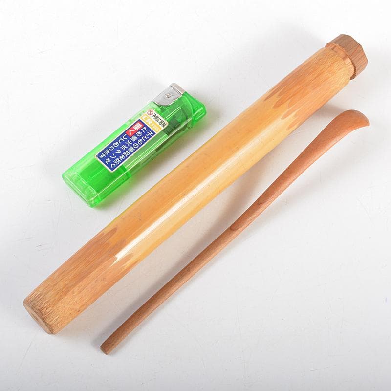 茶道具　裏千家十四代淡々斎　自作茶杓　書付　共筒共箱　D　R5708