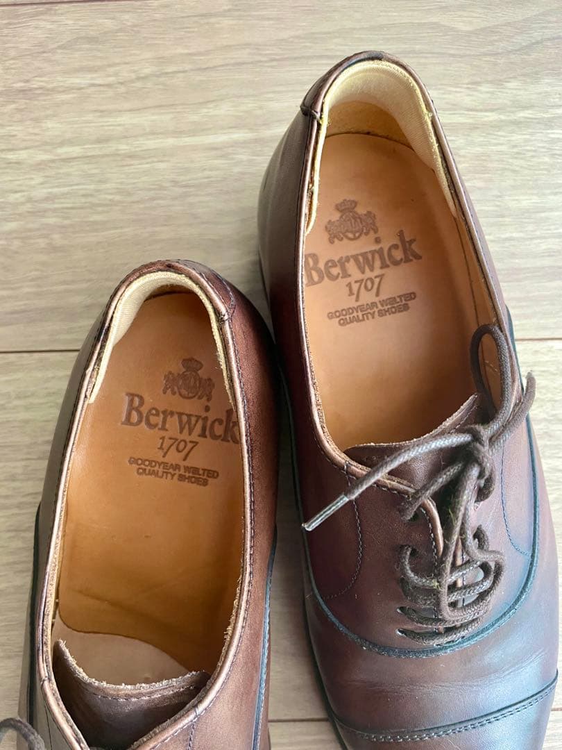 【美品】Berwick 1707 バーウィック ダークブラウン 革靴 4.5