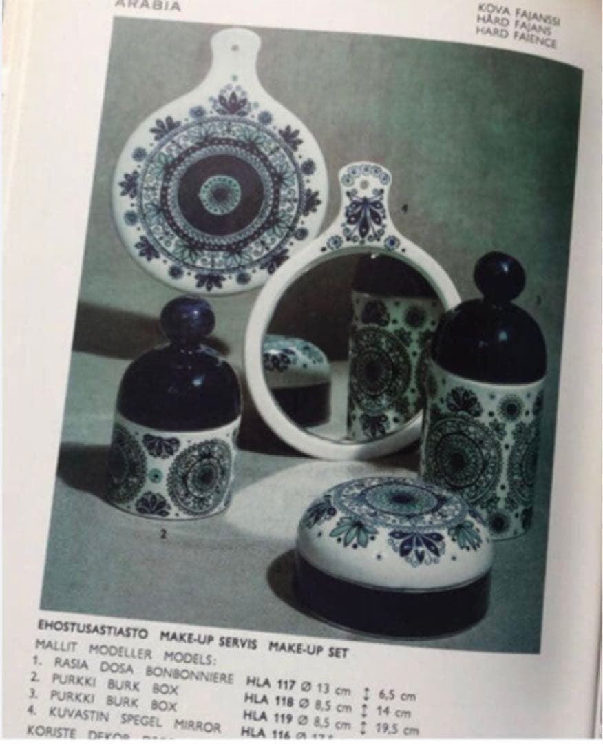 アラビア　ヴィーナス　お化粧セット　蓋付き　キャニスター