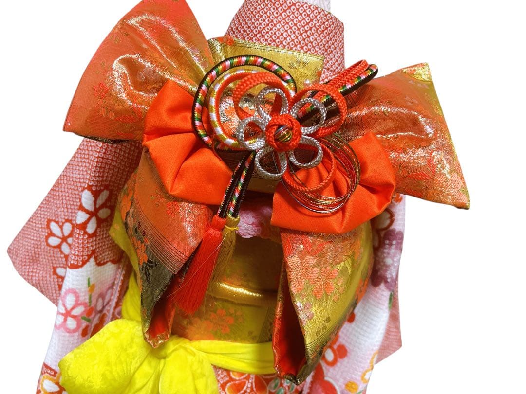 人気の鹿の子柄♡七五三　7歳　女の子　フルセット　一式　赤系　ゴールド