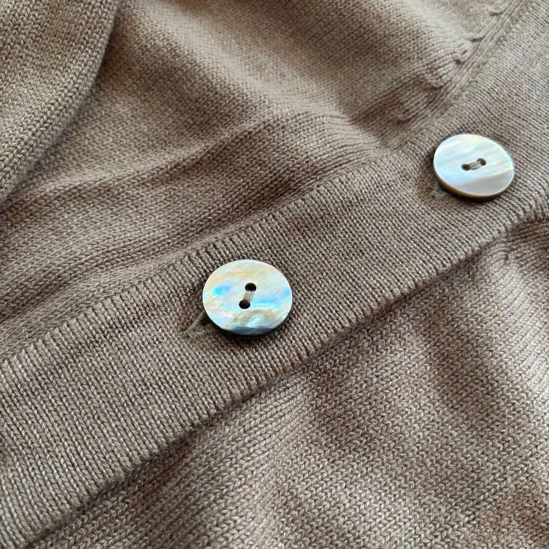 argue コットンカシミヤ カーディガン キャメル