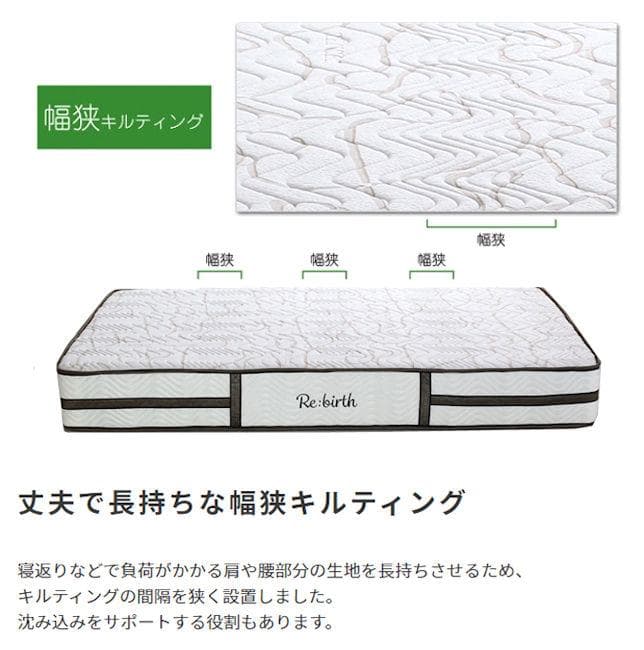 ポケットコイルマットレス セミダブル 少し硬め リバーシブル体圧分散（1181）