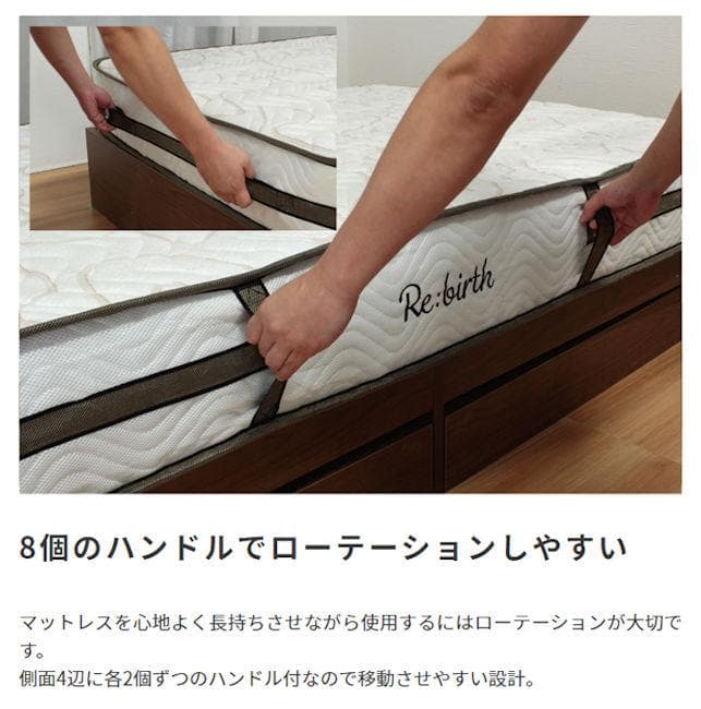 ポケットコイルマットレス セミダブル 少し硬め リバーシブル体圧分散（1181）