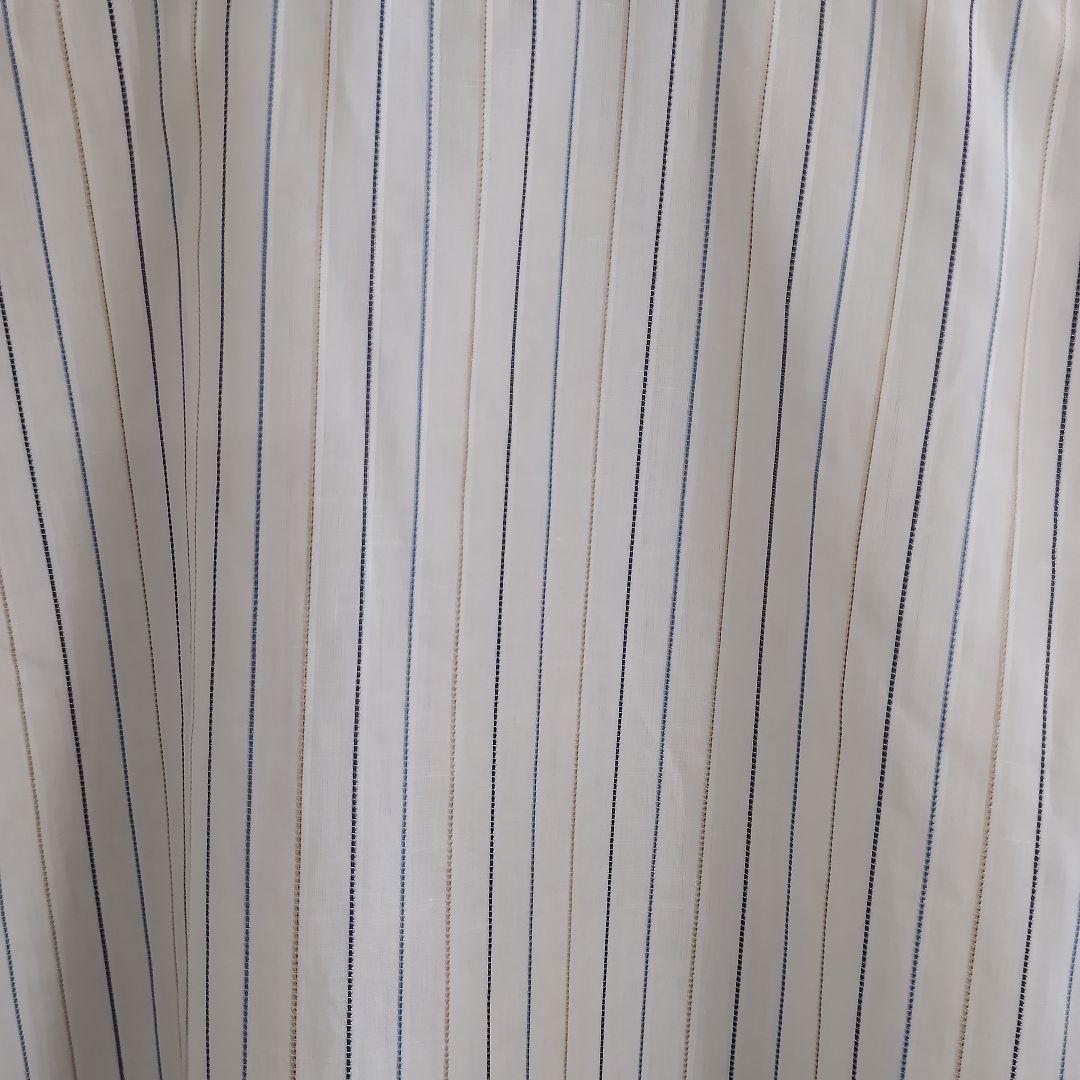 ロロピアーナ コットンリネン マルチストライプ 長袖シャツ ホリゾンタルカラー