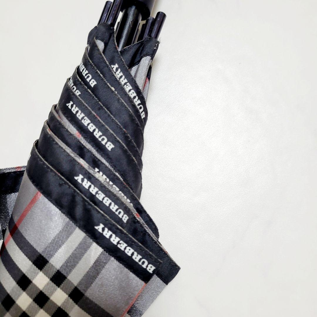 BURBERRY 傘 長傘 雨具 ノバチェック 90cmヴィンテージ グレー系