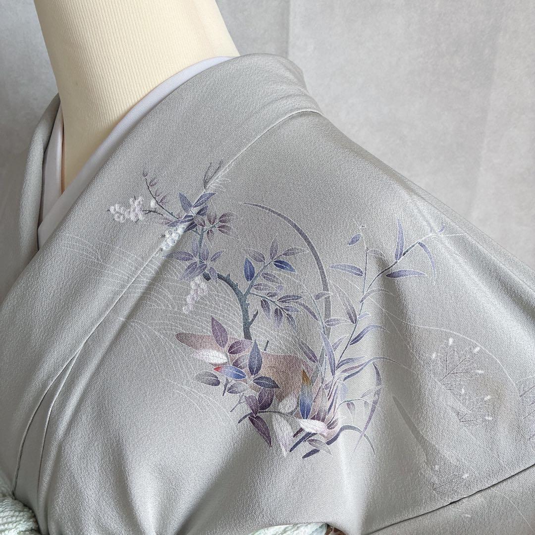 訪問着　フルセット　着物　スモールサイズ　正絹　海辺文様　気品淡色　情緒 J6