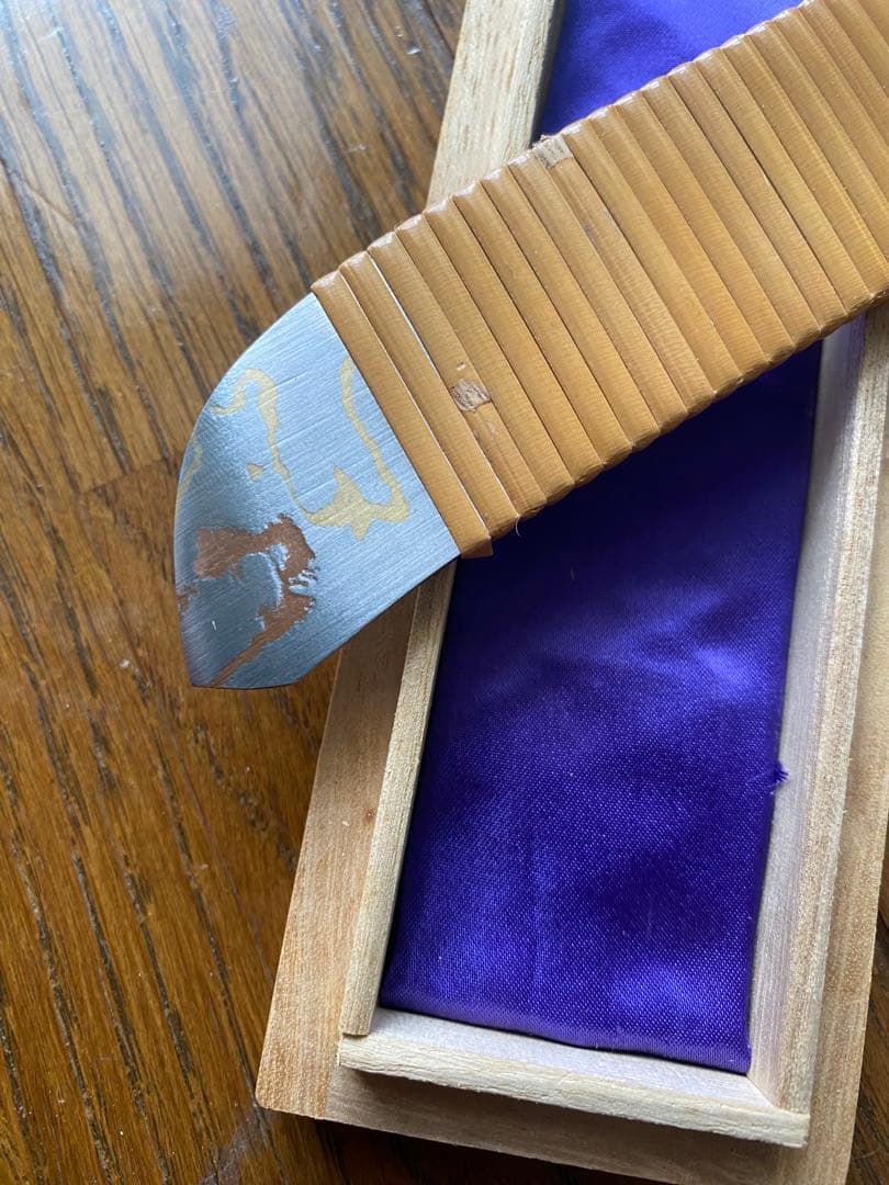 佐治武士作 有色ダマスカス 切り出し 小刀 和式ナイフ 切出 切り出し