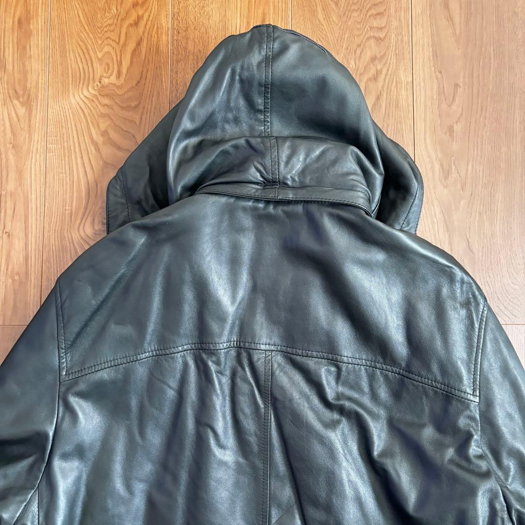 美品 BURBERRY LONDON イタリア製 レザー ダッフルコー