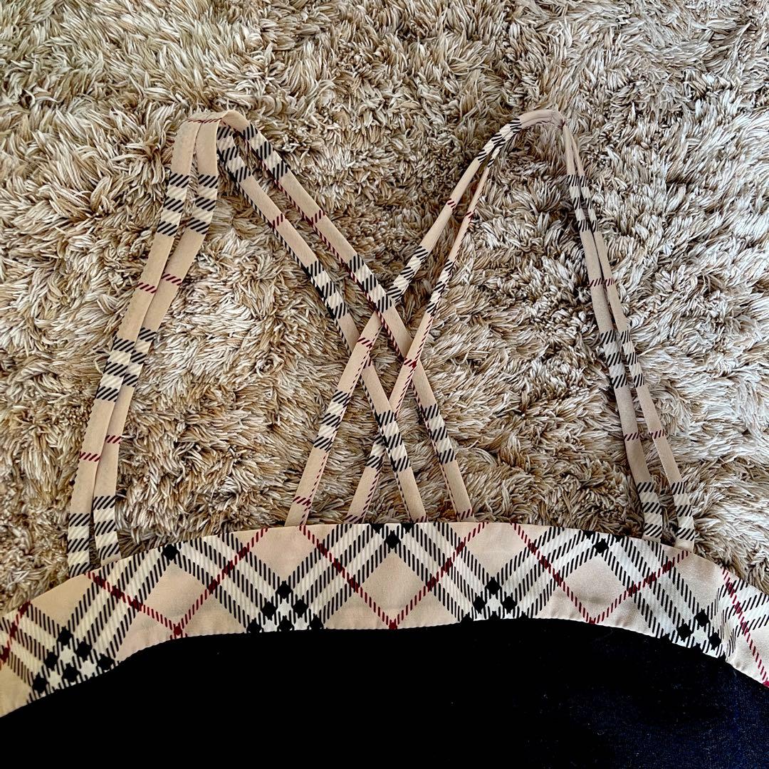 美品✨ BURBERRY BLUE LABEL 定番ノバチェックキャミ ブラック