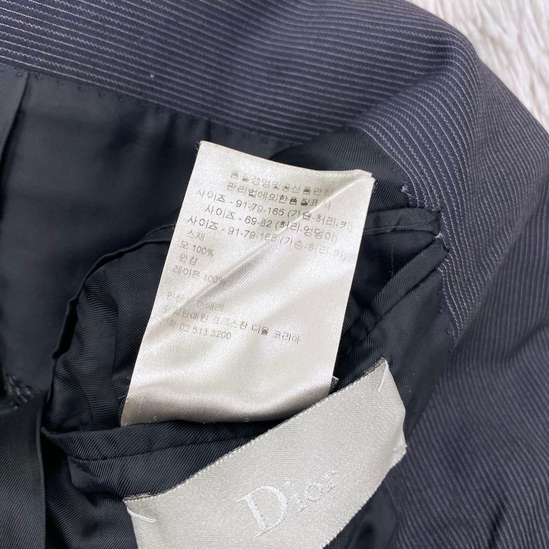 10aw クリス期　ディオールオム　ナローラペルストライプスーツ