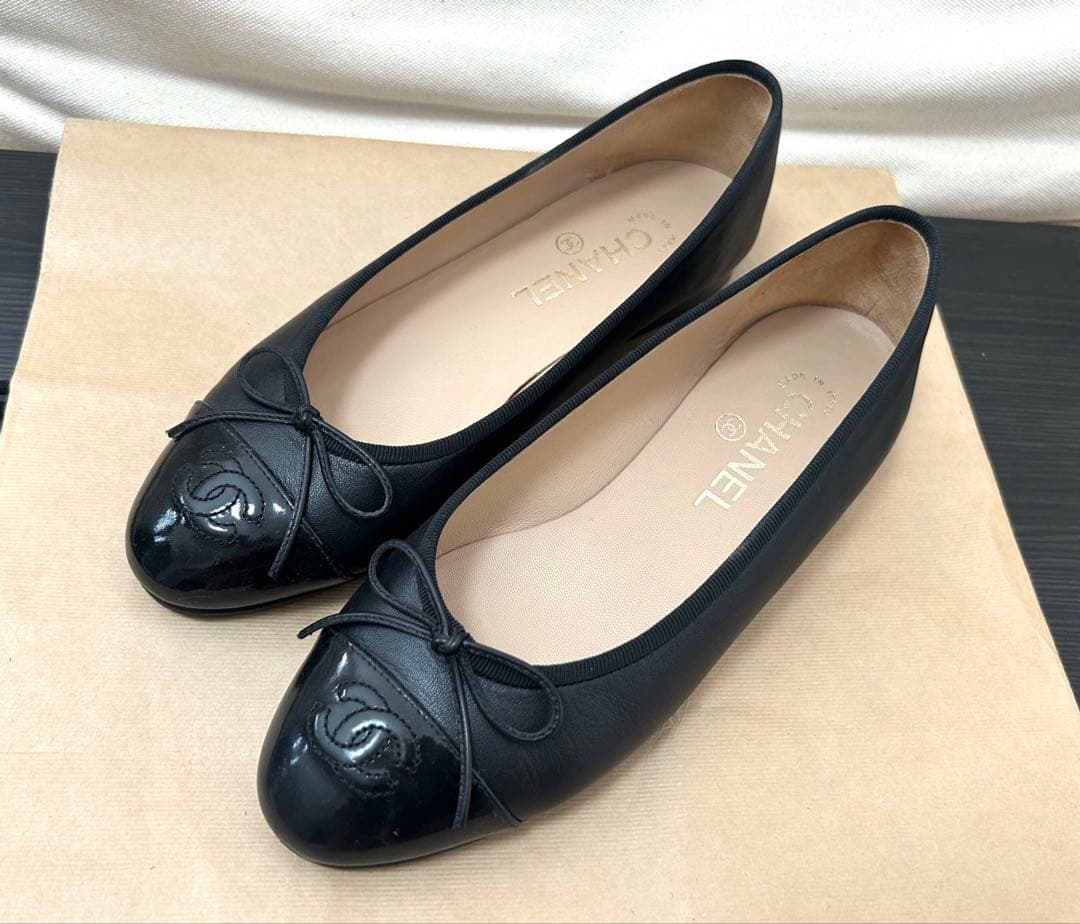 CHANEL シャネル　ブラック バレエシューズ
