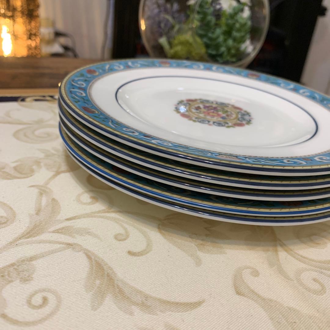 希少　ウェッジウッド ラニーミード　ターコイズ　17.5cmケーキプレート5枚