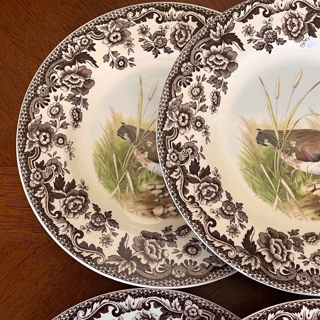 【レア美品】英国製　スポード ★ウッドランド★デザート皿　６枚