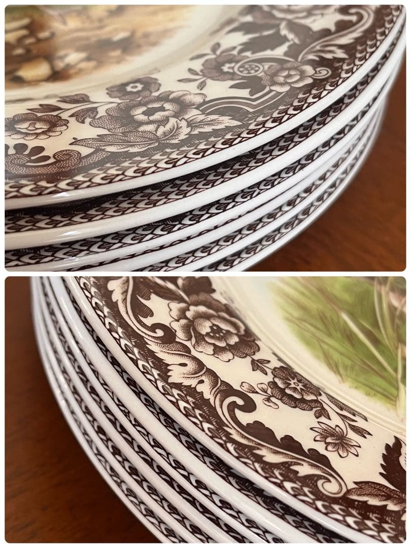 【レア美品】英国製　スポード ★ウッドランド★デザート皿　６枚